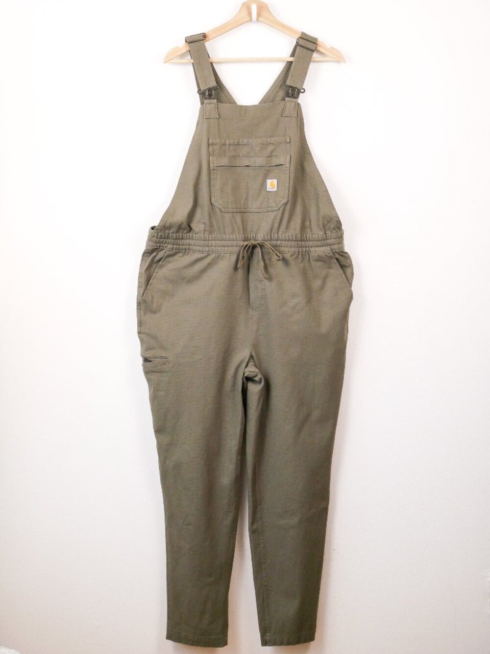 Carhartt Force Relaxed Fit Ripstop Bib Overalls Dusty Olive Green Size L 12-14